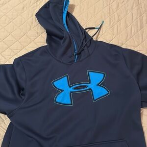 X storm logo UA hoodie navy blue.